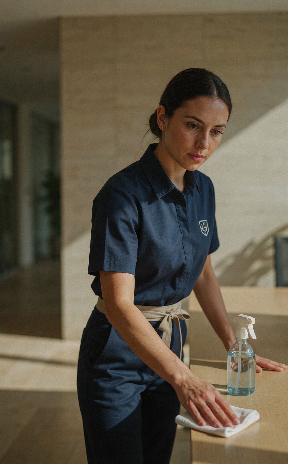 Operatrice Multiservice al lavoro